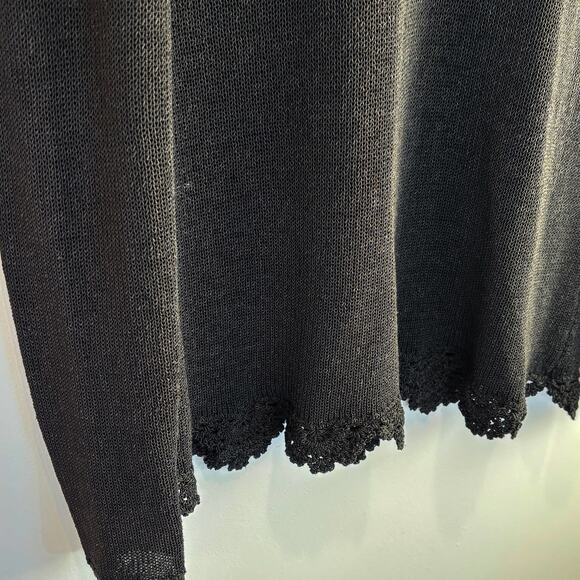 J. McLaughlin Black Textured Open Knit Sweater - size Medium - Picture 3 of 6